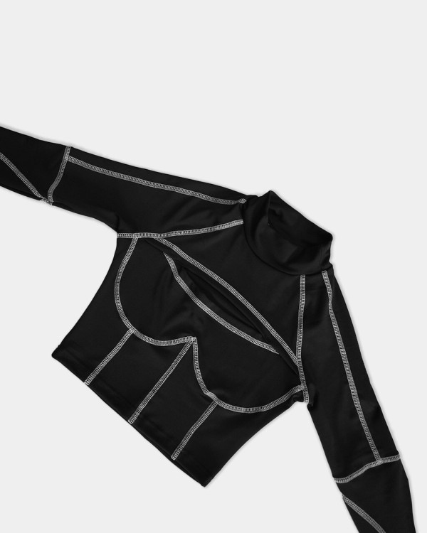 Топ с контрастными швами OGONPUSHKA Corset чёрный(*)