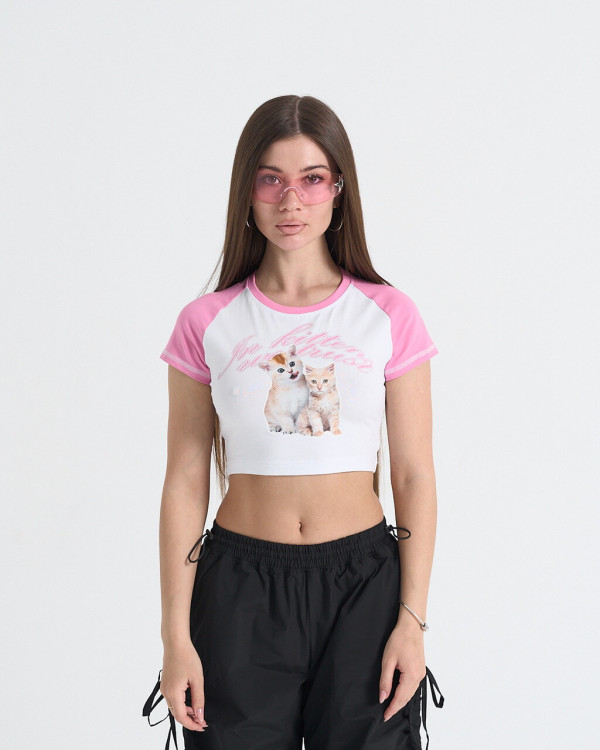 Футболка женская OGONPUSHKA Kitty белая(*)