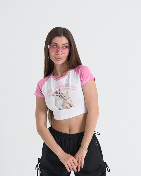 Футболка женская OGONPUSHKA Kitty белая(*)