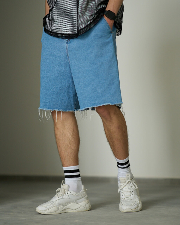 Джинсовые шорты оверсайз OGONPUSHKA Padra синие (*)