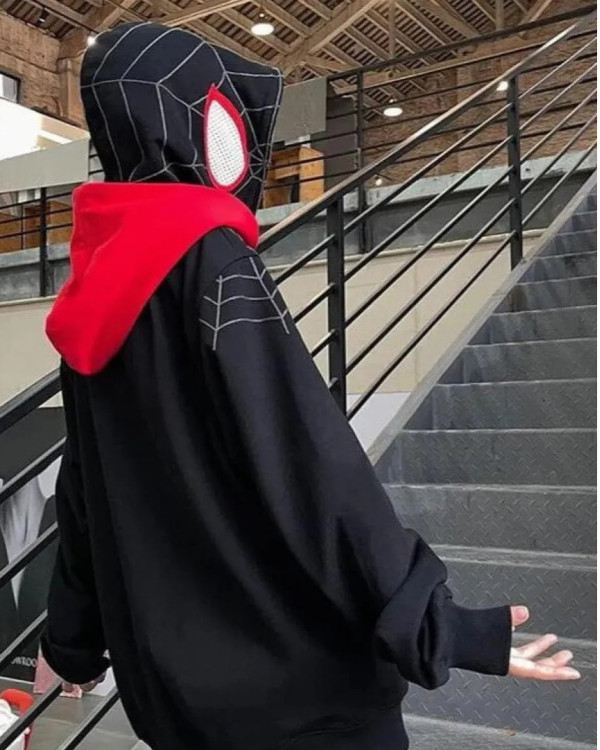 Худый зипер Y2K SpiderMan черный
