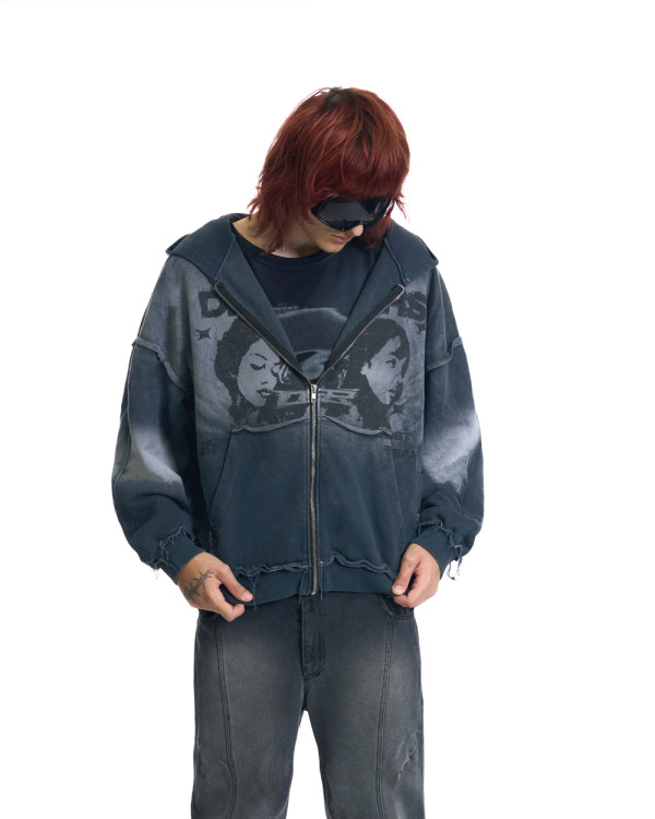 Худи зиппер оверсайз OGP Sep Washed