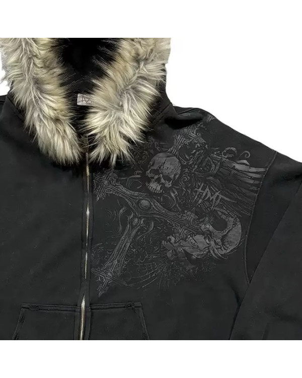 Худи зиппер Fur черный