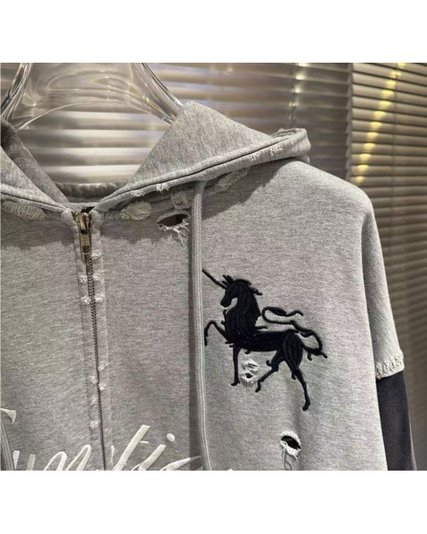 Худи зиппер Varsity серый
