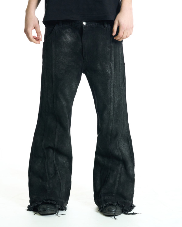 Джинсы клёш OGP Ash Waxed чёрные