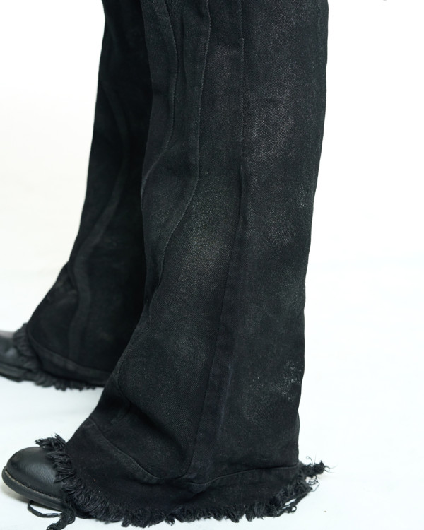 Джинсы клёш OGP Ash Waxed чёрные