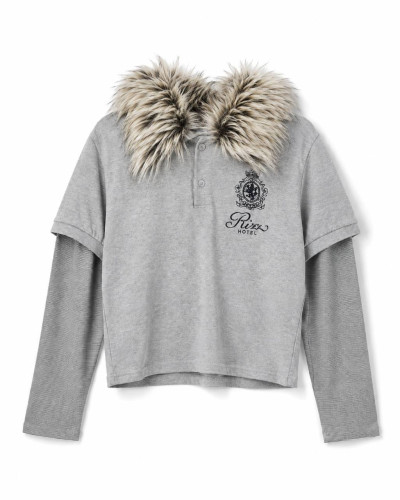 Лонгслив Fur cерый